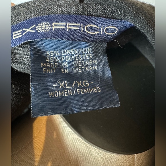 Black linen blend long sleeve shirt with hood and front pockets. Size XL - Picture 6 of 7